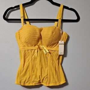 Yellow Women's Corset Bone In Top Size 34B